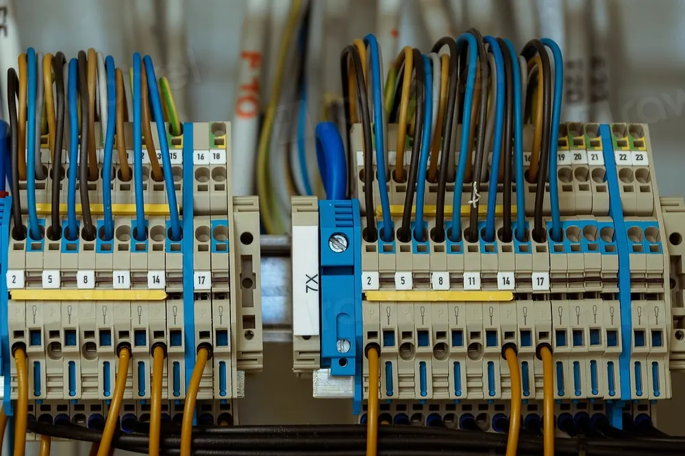 Tablou general de distribuție, cu siguranțe automate aliniate pe șină